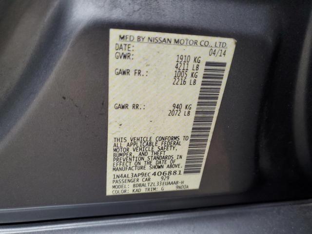 Photo 10 from auction – 2014 NISSAN ALTIMA 2.5 with VIN 1N4AL3AP9EC406881
