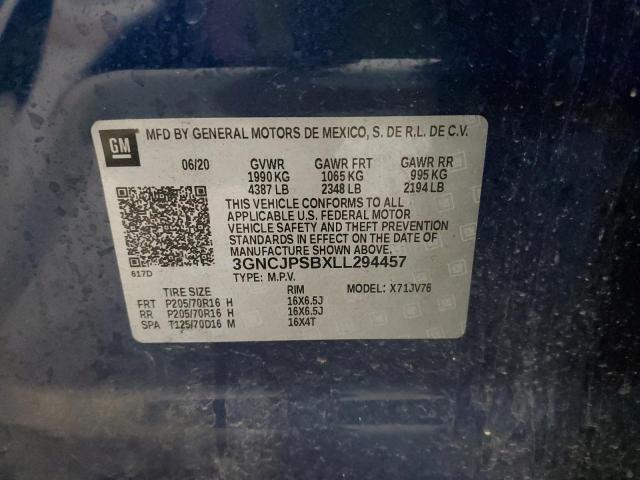Photo 10 from auction – 2020 CHEVROLET TRAX 1LT with VIN 3GNCJPSBXLL294457