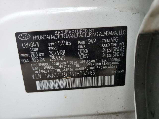 Photo 10 from auction – 2018 HYUNDAI SANTA FE S with VIN 5NMZU3LB8JH083785