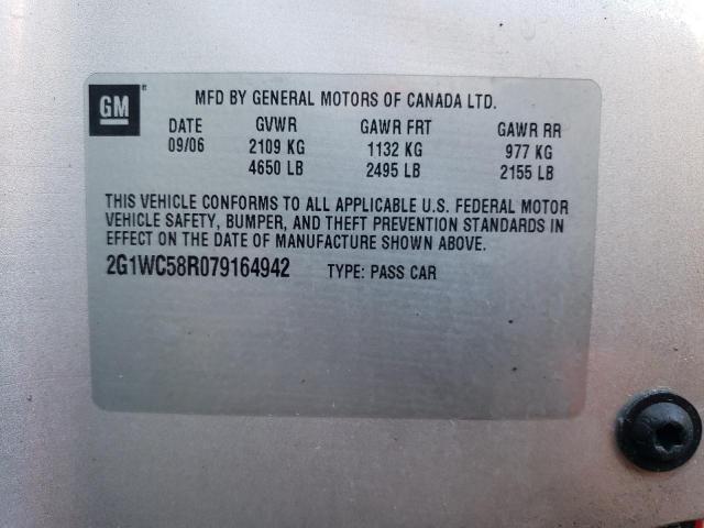 Photo 10 from auction – 2007 CHEVROLET IMPALA LT with VIN 2G1WC58R079164942
