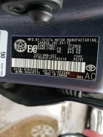 Photo 10 from auction – 2015 TOYOTA COROLLA L with VIN 2T1BURHE3FC395419