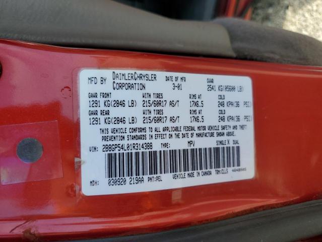 Photo 10 from auction – 2001 DODGE GRAND CARA with VIN 2B8GP54L01R314388