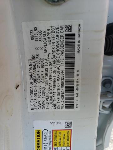 Photo 10 from auction – 2022 HONDA CIVIC EX with VIN 2HGFE1F79NH323344