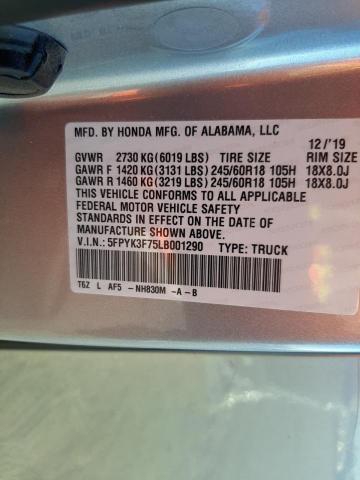 Photo 10 from auction – 2020 HONDA RIDGELINE with VIN 5FPYK3F75LB001290