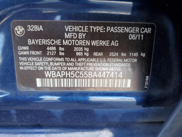 Photo 10 from auction – 2011 BMW 328 I SULE with VIN WBAPH5C55BA447414