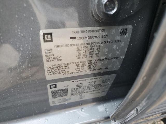 Photo 10 from auction – 2021 CHEVROLET SILVERADO with VIN 1GCPYCEF7MZ216077