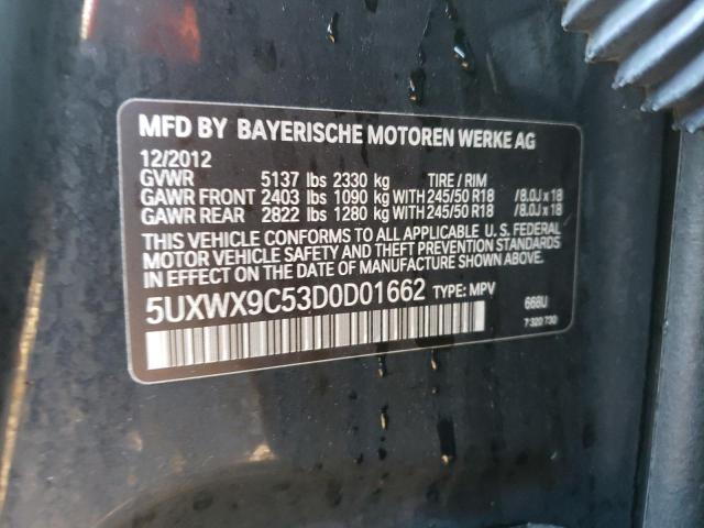 Photo 10 from auction – 2013 BMW X3 XDRIVE2 with VIN 5UXWX9C53D0D01662