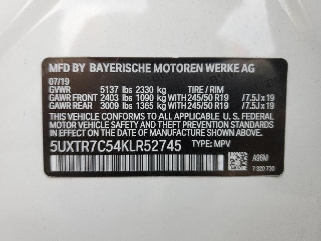 Photo 10 from auction – 2019 BMW X3 SDRIVE3 with VIN 5UXTR7C54KLR52745