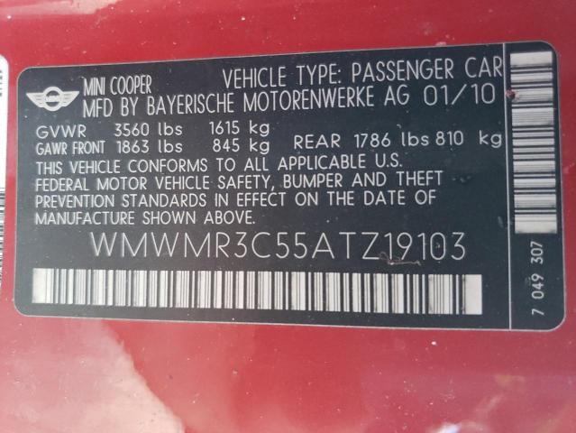 صورة رقم 10 من المزاد - 2010 MINI COOPER مع VIN WMWMR3C55ATZ19103