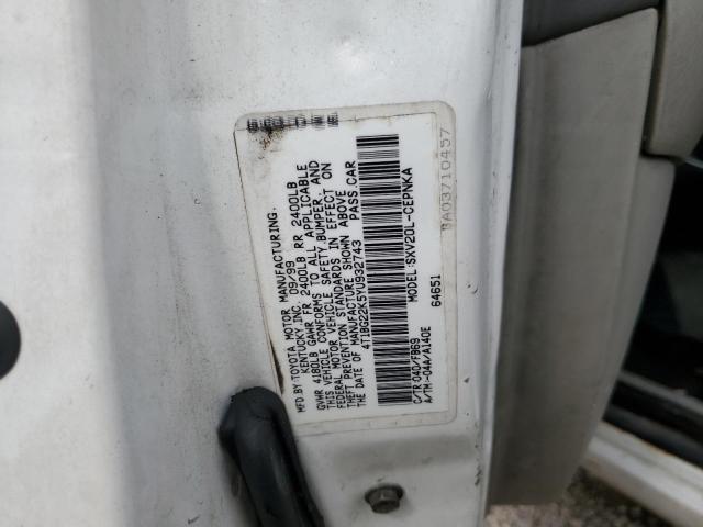 Photo 10 from auction – 2000 TOYOTA CAMRY with VIN 4T1BG22K5YU932743