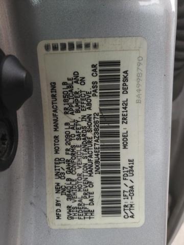 Photo 10 from auction – 2010 TOYOTA COROLLA BA with VIN 1NXBU4EE7AZ382672