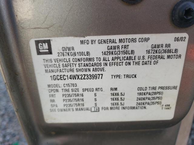 Photo 10 from auction – 2002 CHEVROLET SILVERADO with VIN 1GCEC14WX2Z339977