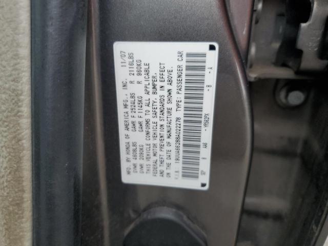 Photo 10 from auction – 2008 ACURA TL with VIN 19UUA66288A022278