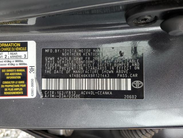 Photo 10 from auction – 2009 TOYOTA CAMRY BASE with VIN 4T4BE46KX9R121443