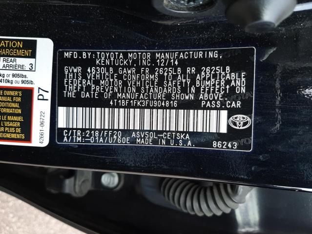 Photo 10 from auction – 2015 TOYOTA CAMRY LE with VIN 4T1BF1FK3FU904816