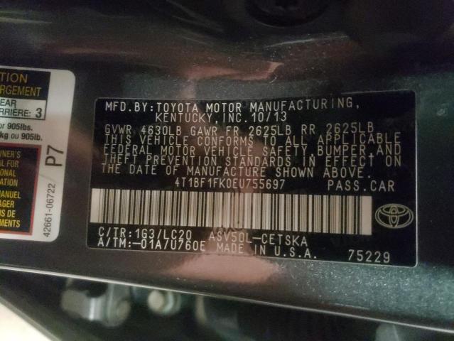 Photo 10 from auction – 2014 TOYOTA CAMRY L with VIN 4T1BF1FK0EU755697