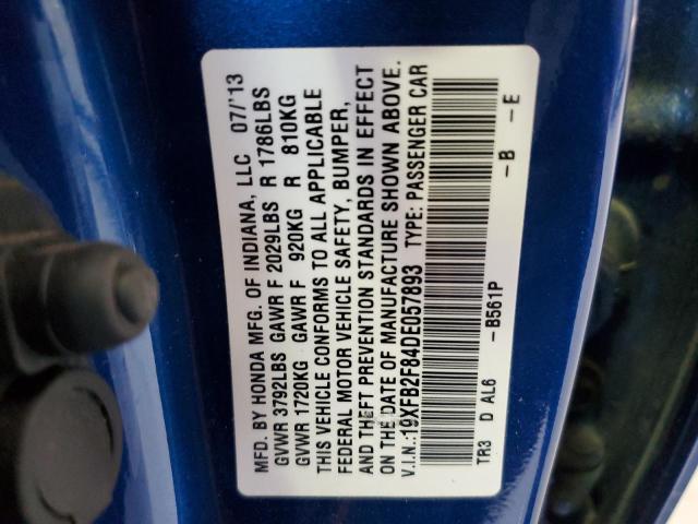 Photo 10 from auction – 2013 HONDA CIVIC EX with VIN 19XFB2F84DE057893