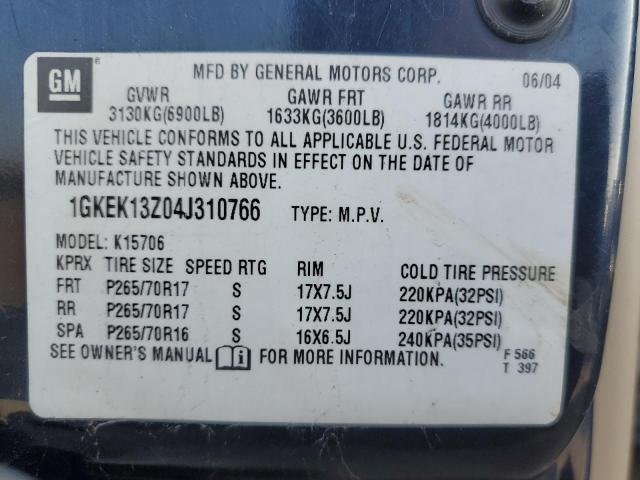 Photo 10 from auction – 2004 GMC YUKON with VIN 1GKEK13Z04J310766