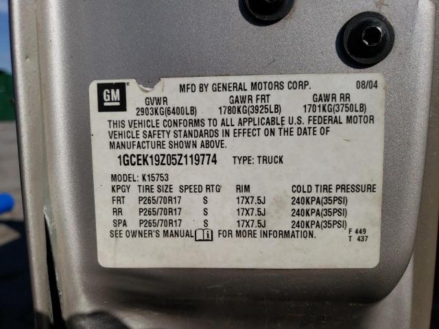 Photo 10 from auction – 2005 CHEVROLET SILVERADO with VIN 1GCEK19Z05Z119774