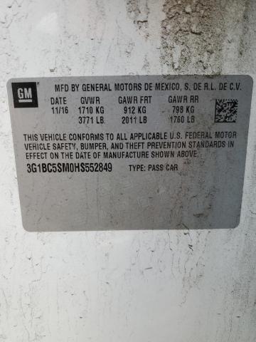 Photo 10 from auction – 2017 CHEVROLET CRUZE LS with VIN 3G1BC5SM0HS552849