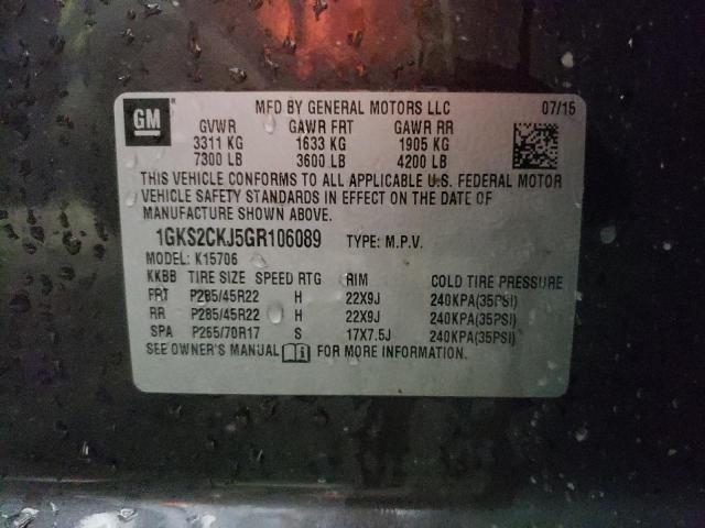 Photo 10 from auction – 2016 GMC YUKON DENA with VIN 1GKS2CKJ5GR106089