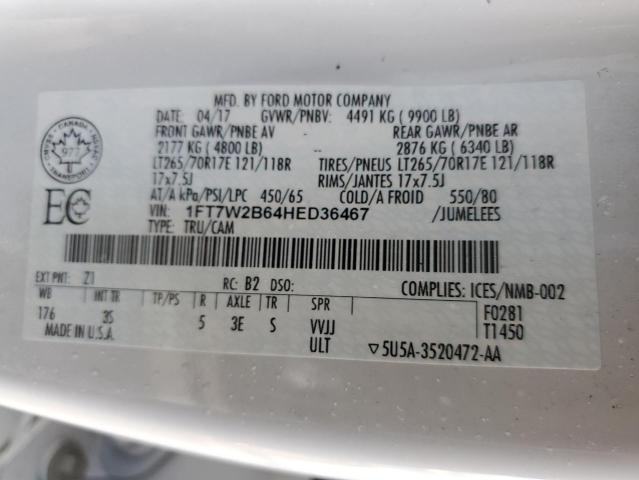 Photo 10 from auction – 2017 FORD F250 SUPER with VIN 1FT7W2B64HED36467
