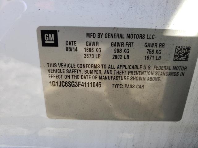 Photo 10 from auction – 2015 CHEVROLET SONIC LT with VIN 1G1JC6SG3F4111046