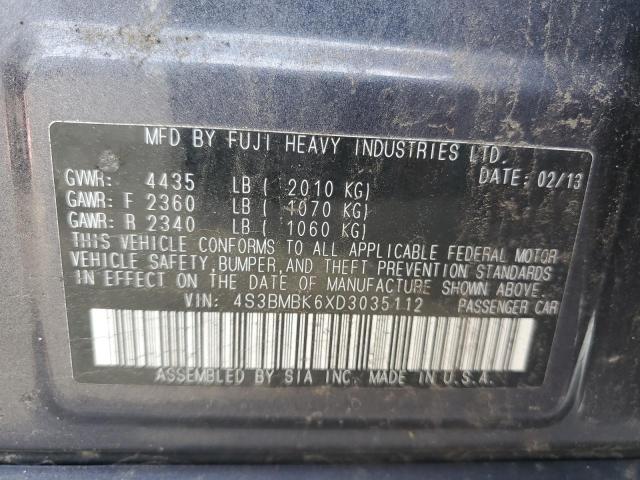 Photo 10 from auction – 2013 SUBARU LEGACY 2.5 with VIN 4S3BMBK6XD3035112