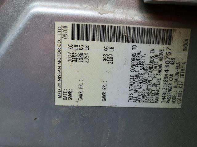 Photo 10 from auction – 2009 NISSAN ALTIMA 3.5 with VIN 1N4BL21E89N430757