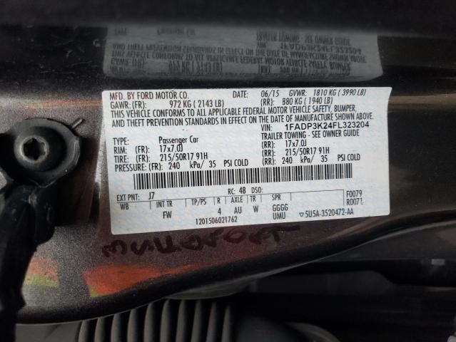 Фото 10 с аукциона – 2015 FORD FOCUS SE с VIN 1FADP3K24FL323204