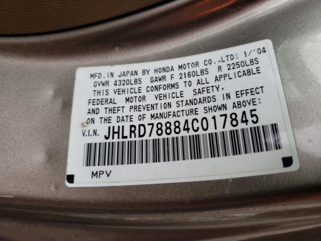 Photo 10 from auction – 2004 HONDA CR-V EX with VIN JHLRD78884C017845