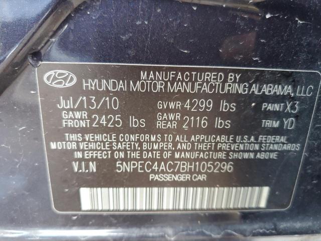 Photo 10 from auction – 2011 HYUNDAI SONATA SE with VIN 5NPEC4AC7BH105296