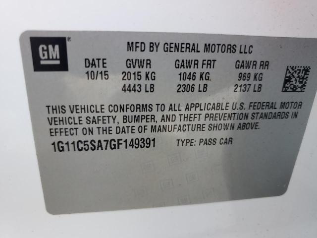 Photo 10 from auction – 2016 CHEVROLET MALIBU LIM with VIN 1G11C5SA7GF149391