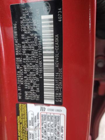 Photo 10 from auction – 2007 TOYOTA CAMRY CE with VIN 4T1BE46K17U120947