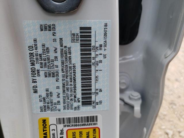 Photo 10 from auction – 2021 FORD BRONCO SPO with VIN 3FMCR9B65MRA89381