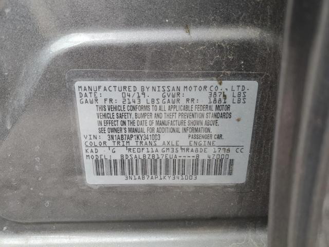 Photo 10 from auction – 2019 NISSAN SENTRA S with VIN 3N1AB7AP1KY341003