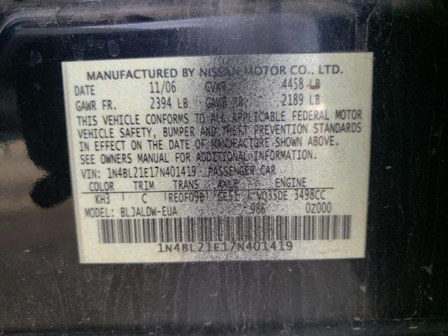 Photo 10 from auction – 2007 NISSAN ALTIMA 3.5 with VIN 1N4BL21E17N401419