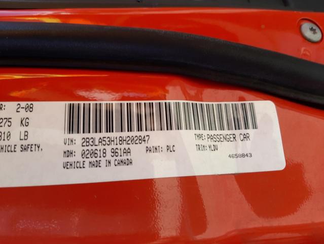 Photo 10 from auction – 2008 DODGE CHARGER R/ with VIN 2B3LA53H18H202847