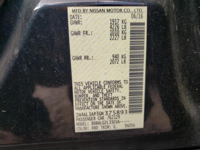 Photo 10 from auction – 2016 NISSAN ALTIMA 2.5 with VIN 1N4AL3AP3GN375893