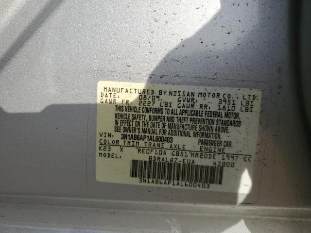 Photo 10 from auction – 2010 NISSAN SENTRA 2.0 with VIN 3N1AB6AP1AL600403