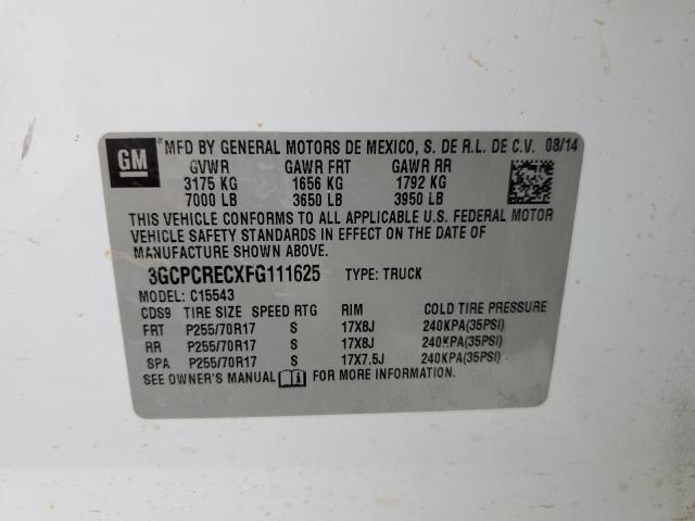 Photo 10 from auction – 2015 CHEVROLET SILVERADO with VIN 3GCPCRECXFG111625