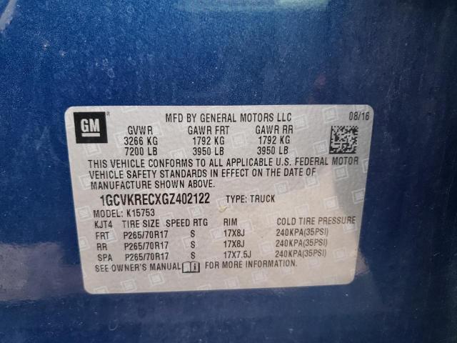 Photo 10 from auction – 2016 CHEVROLET SILVERADO with VIN 1GCVKRECXGZ402122