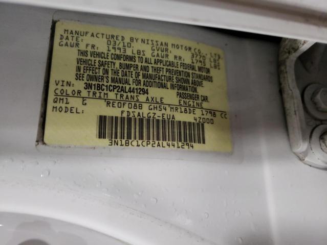 Photo 10 from auction – 2010 NISSAN VERSA S with VIN 3N1BC1CP2AL441294