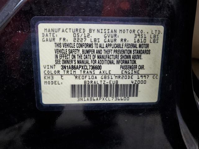 Photo 10 from auction – 2012 NISSAN SENTRA 2.0 with VIN 3N1AB6APXCL736600