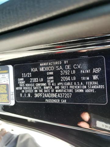 Photo 10 from auction – 2022 KIA FORTE FE with VIN 3KPF24AD8NE437207