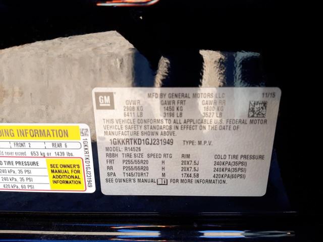 Photo 10 from auction – 2016 GMC ACADIA DEN with VIN 1GKKRTKD1GJ231949