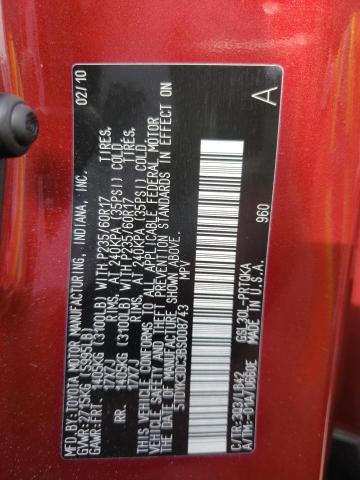 Photo 10 from auction – 2011 TOYOTA SIENNA XLE with VIN 5TDYK3DC3BS008743