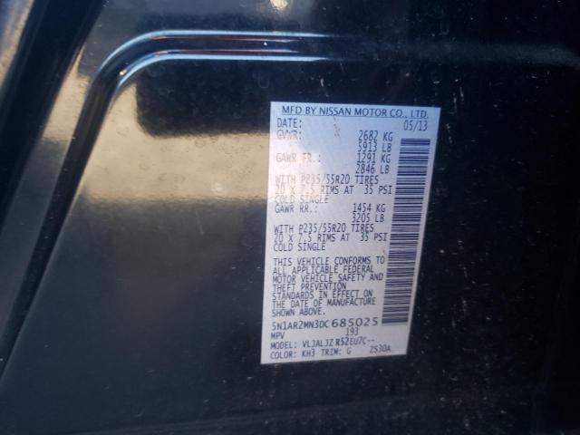 Photo 10 from auction – 2013 NISSAN PATHFINDER with VIN 5N1AR2MN3DC685025