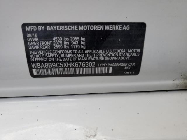 Photo 10 from auction – 2017 BMW 330 I with VIN WBA8B9C5XHK676302