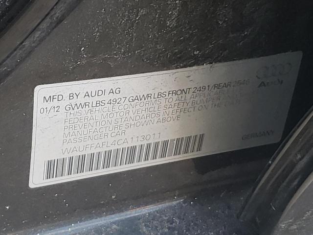 Photo 10 from auction – 2012 AUDI A4 PREMIUM with VIN WAUFFAFL4CA113011